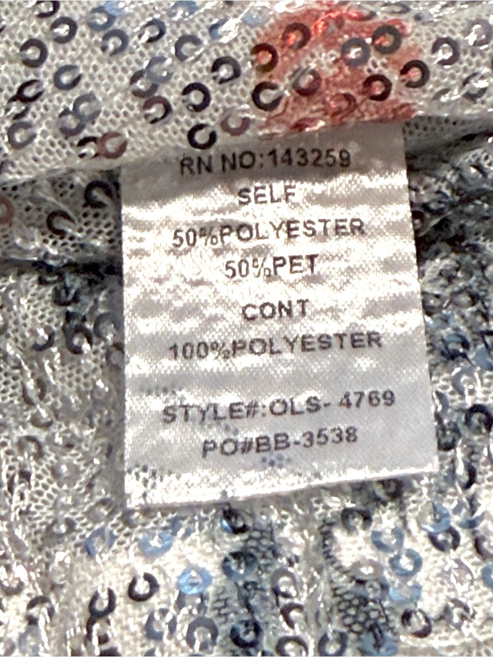 🆕 Origami Designer Rock & Roll White Silver Red Sequin SheerTulle Long Duster - Picture 10 of 10